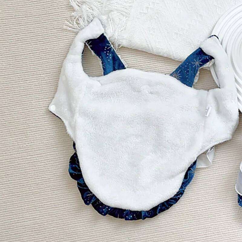 Ins Deep Blue Starry Autumn/Winter Warm Cat Clothes Velvet Princess Thick Dog Skirt Puppy Dresses Pet Clothing H260129