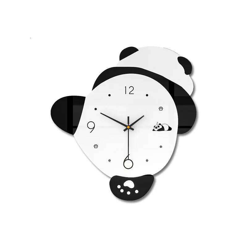 Panda , living high-end silent home dining room, clock hanging on the wall, no punching, modern simple decorative W260130