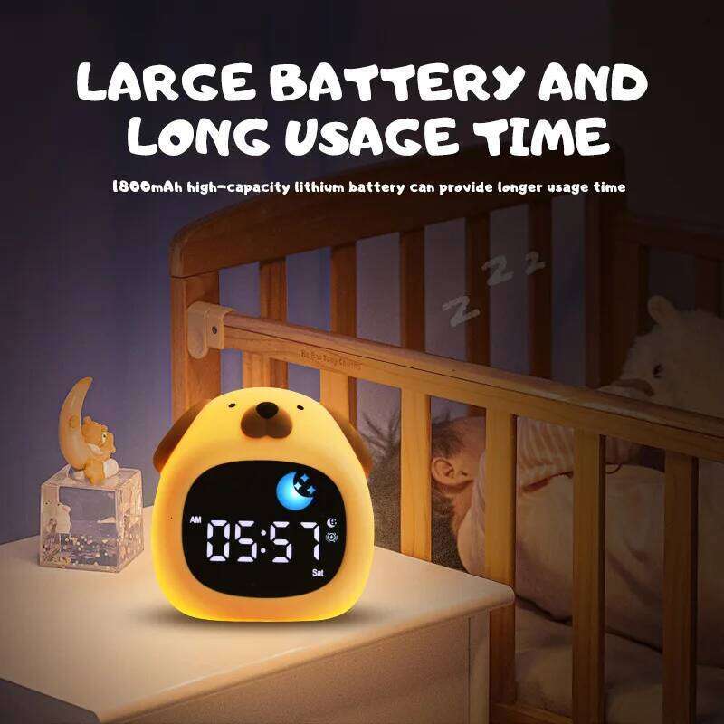 Cartoon animal pat-pat stress relief color-changing night auxiliary sleep soothing sleepy LED alarm clock light W260130