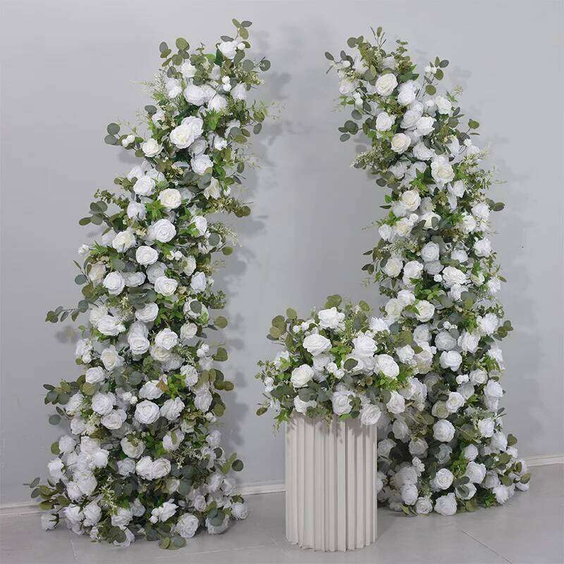 230CM Artificial Green Plants Rose Horn Arrangement Outdoor Wedding Apple Leaves Silk Flower Arch Decoration Y260130