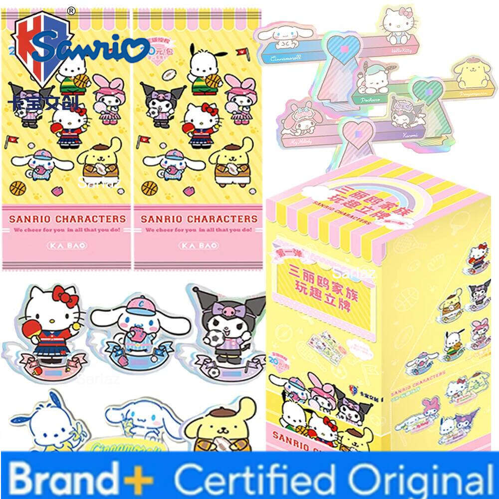 Sanrio Original KABAO Lovely Q-version Stand Acrylic Figure Fun Featured Exclusive Snack Theme Model Goods Room Desk Decor Gift H260130