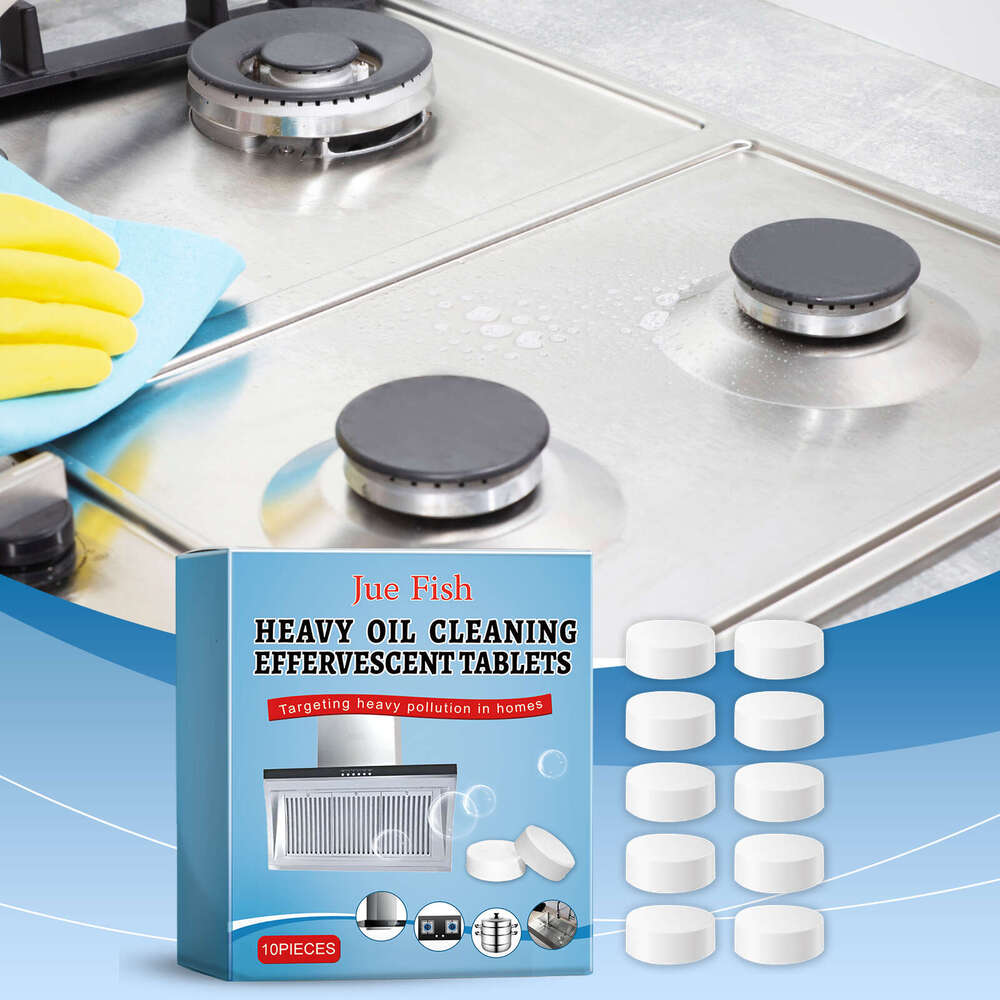 Jue-Fish Grease Tablets Household Cleaning Kitchen Stove Stain Multi-Functional Degreasing and Descaling S260130