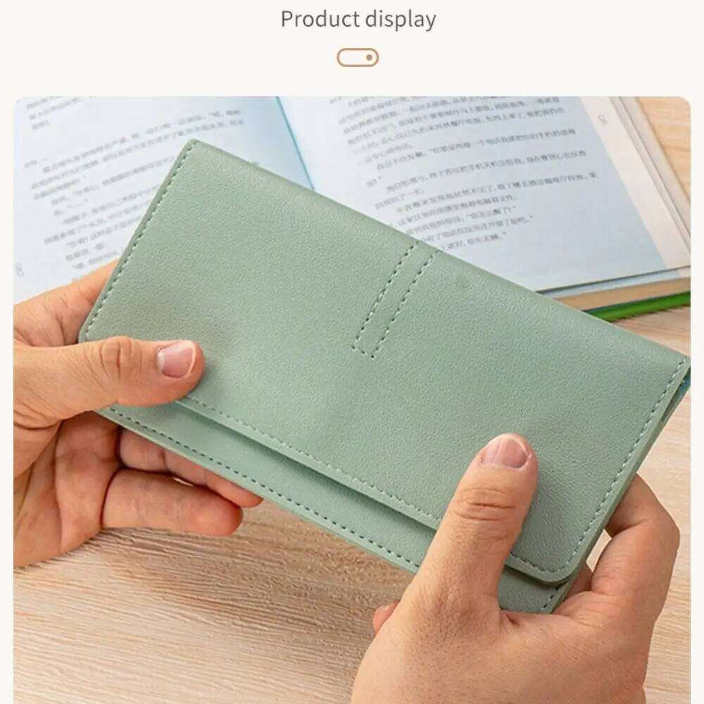 Portable PU Leather Solid Color Large Capacity Thin Wallets Mini Wallet Women Z260130
