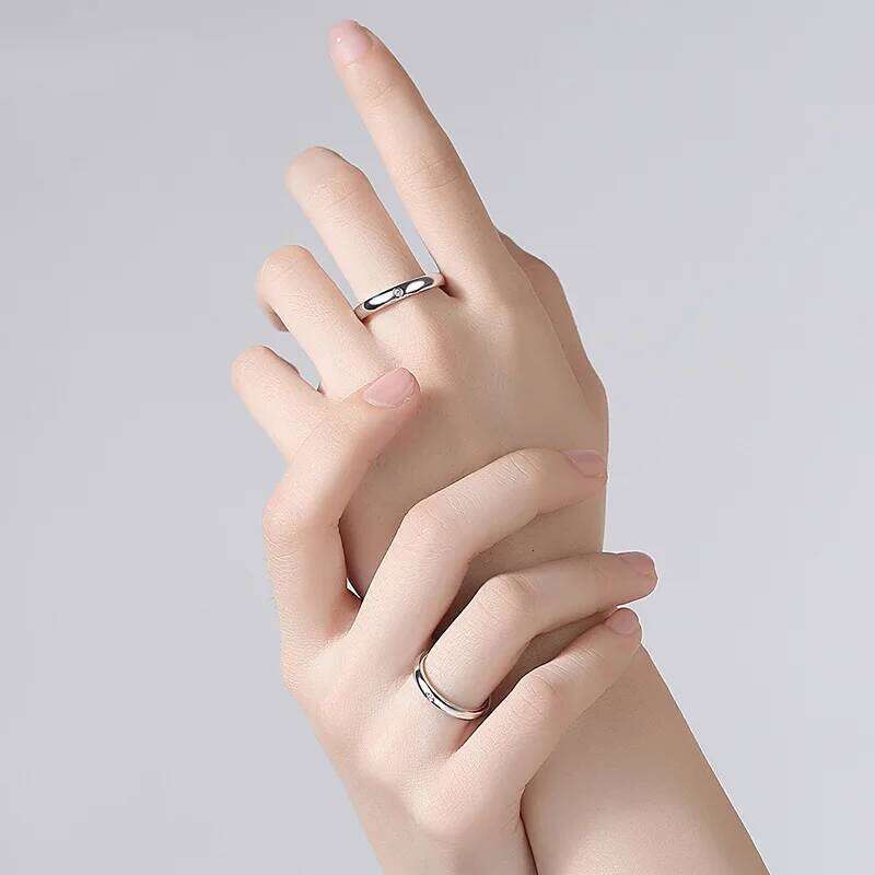 Buyee 925 Sterling Silver Thin Finger Light White Zircon Ring For Woman Man Fashion Wedding Fine Jewelry Circle with Box XJ260130