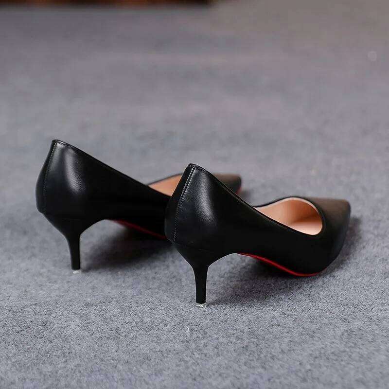 Sexy Red Bottom Classic Ladies Pumps Autumn Leather Dress Heel Shoes for Women Banquet Wedding High Heels