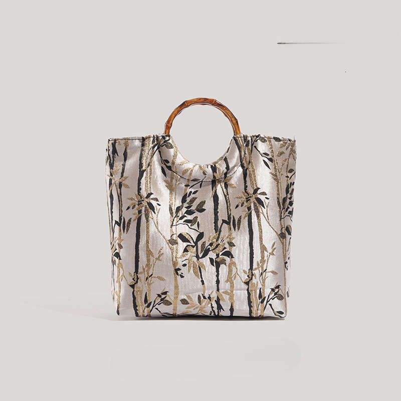 New Chinese Style Ink Series Forest Handbag Casual Niche Bamboo Knot Handheld Bag Wholesale Evergwish