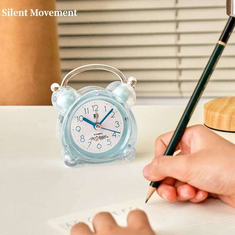 Battery Powered Digital with Backlight Crystal Silent Cartoon Kids Girl Gift Electronic Small Table Alarm Clock W260130