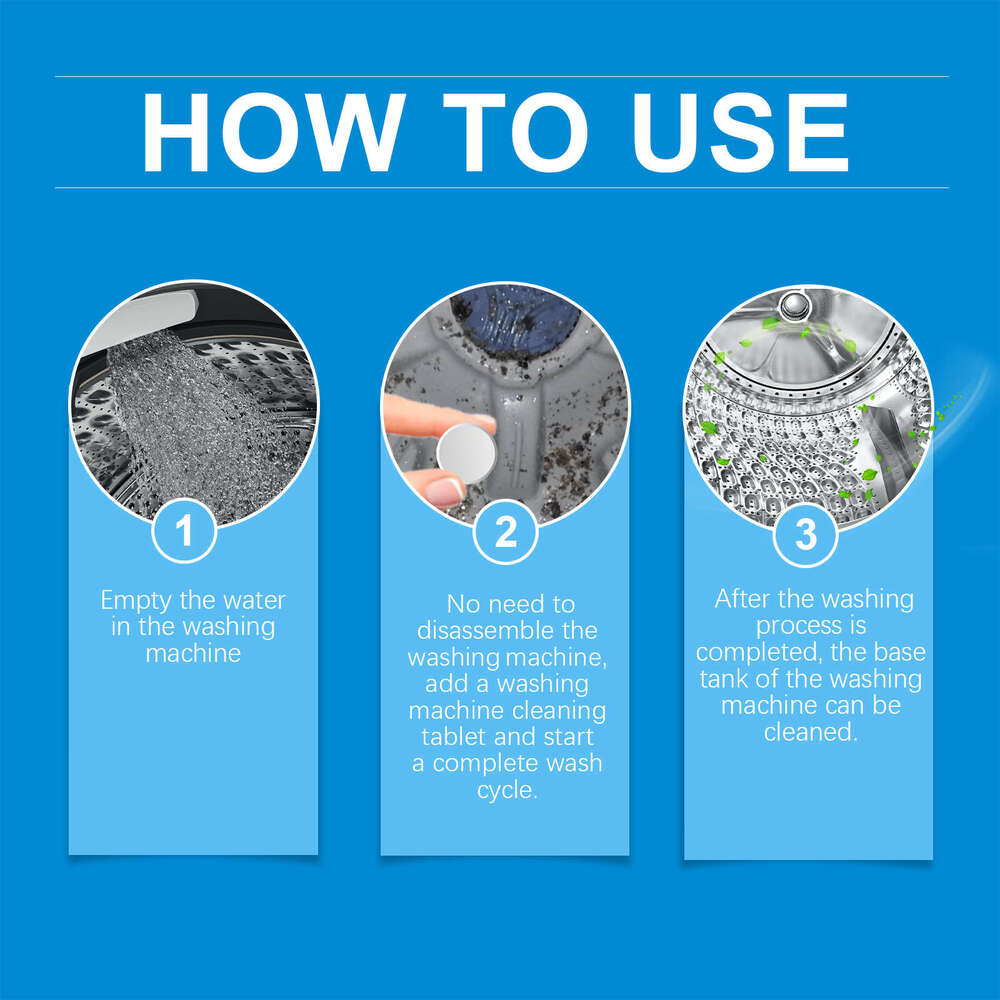 Jue-Fish Washing Machine Tub Stain Dirt Cleaning Odor Effervescent Tablets S260130