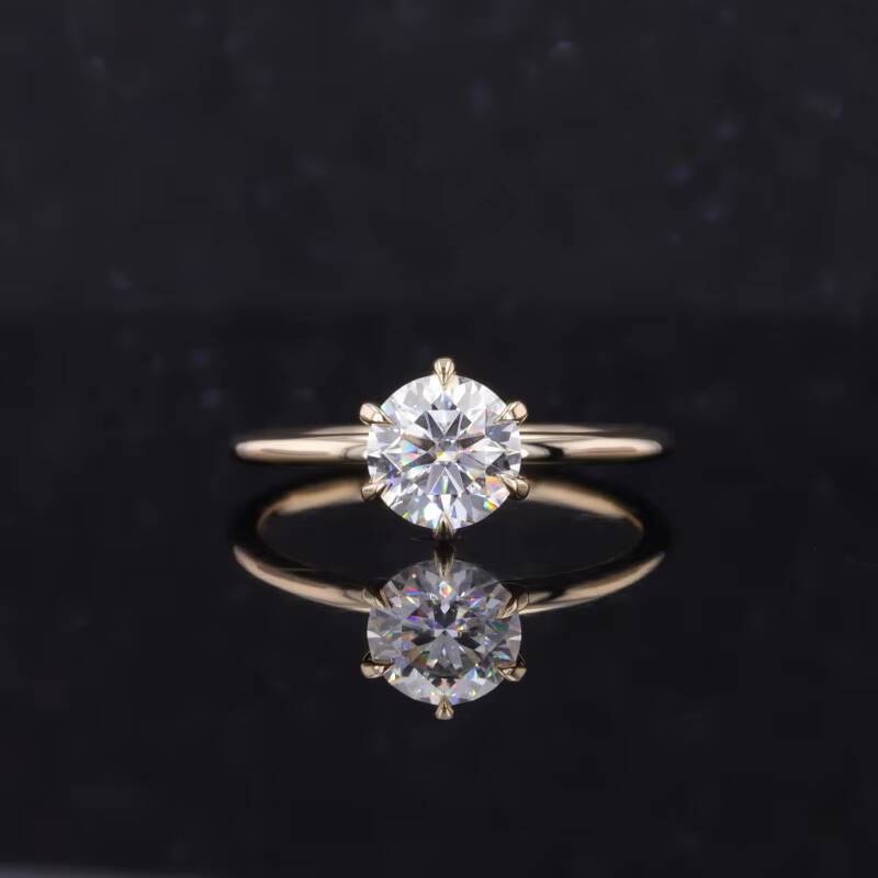 1ct D VS1 Round EX Cut Lab Grown Diamond Fine Jewelry Wedding Engagement Ring 10K 14K 18K Gold HPHT CVD IGI Certificate Rings