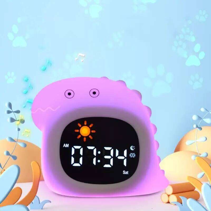 Kids Alarm Clock With Soft Glowing Night Light Tap Operated Multiple Functional 6XDE W260130