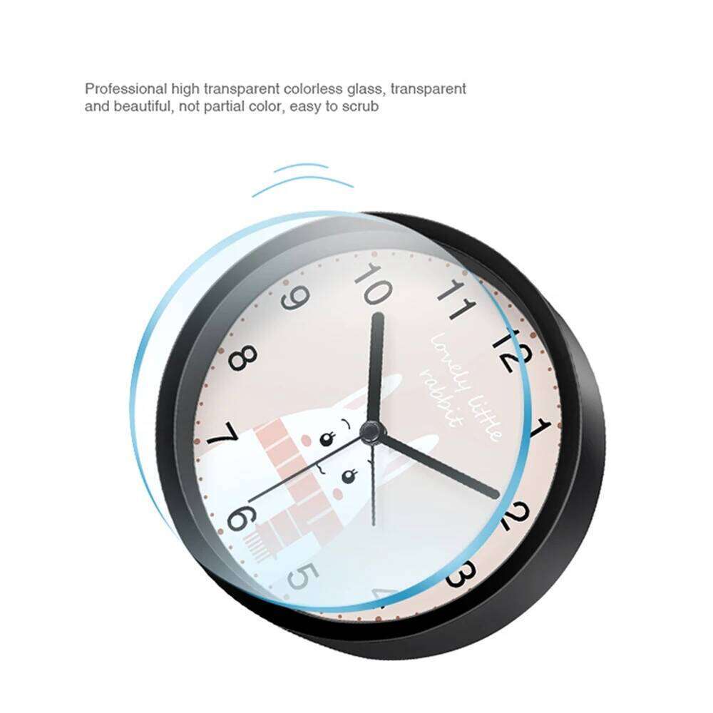 Round Silent Cartoon Small Bedroom Bedside Table Alarm Clock Non Ticking Student Wake Up Gift W260130