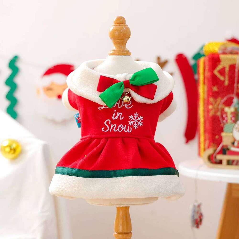 Day Pet Clothing Edelweiss Christmas Red Comfortable Warm Cat Dog Dress H260129