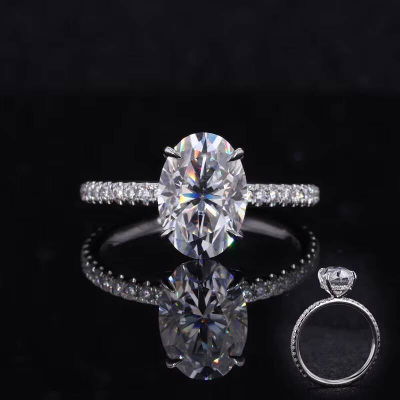14K Gold Jewelry Oval Shape Moissanite Y Diamante Engagement Rings
