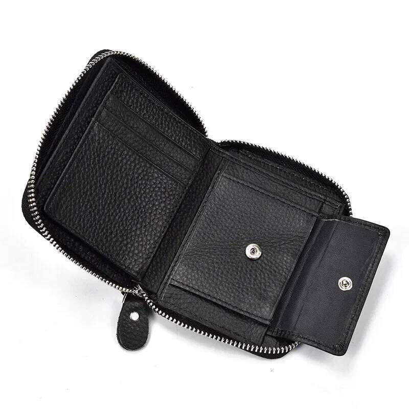 Fashion Genuine Leather Men Women Small Wallet Zipper Dollar Purse Real Cowhide Money Bag Coin Wallets wholesale Z260130