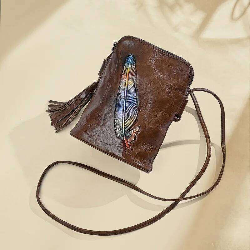 MOTAORA Women S Leather Crossbody Retro Genuine Cowhide Phone Purse Small Soft Shoulder Bag Versatile Mobile Pouch NEW KABAHEBINGJUE