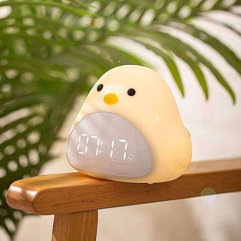 F2 Time Bird Light Alarm Clock Cartoon Cute Silicone Touch USB Bedside LED Night Lamp For Children Baby Kids Gift W260130