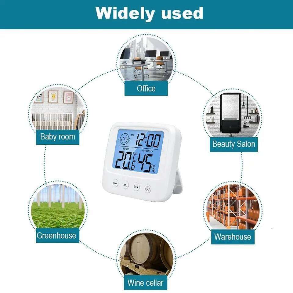 1pc New LCD Digital Temperature Baby Room Humidity Meter Backlight Home Indoor Electronic Hygrometer Thermometer Weather Station W260130
