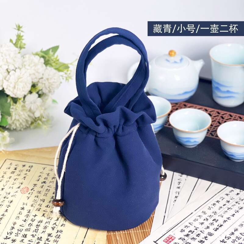 Portable Set Cotton Linen Thickened Drawstring Canister Teapot Master Storage Jianzhan Tea Cup Small Cloth Bag MASA