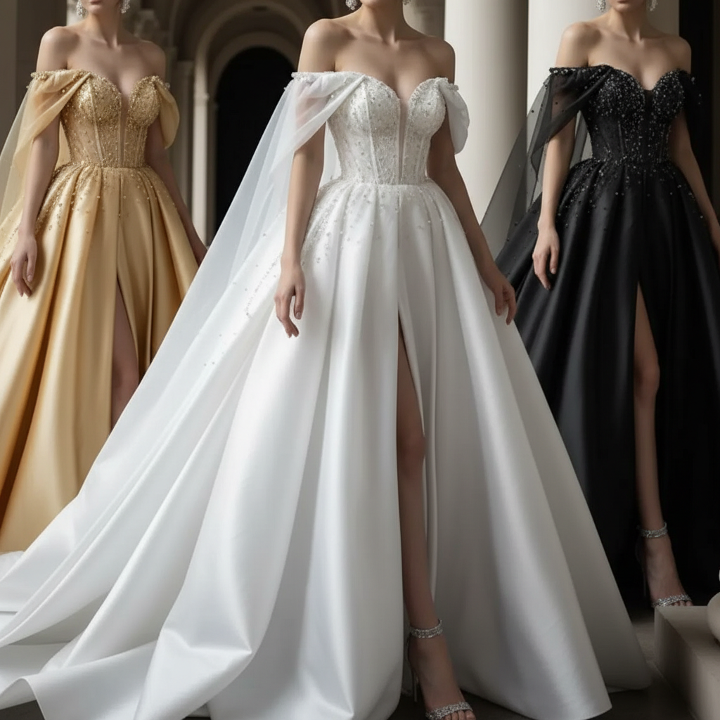 Elegant Light Sky Blue Satin Evening Dresses With Cape Wrap Off-Shoulder Front Slit A-Line Long Chic Formal Gowns Appliques Beaded Prom Dress 2026