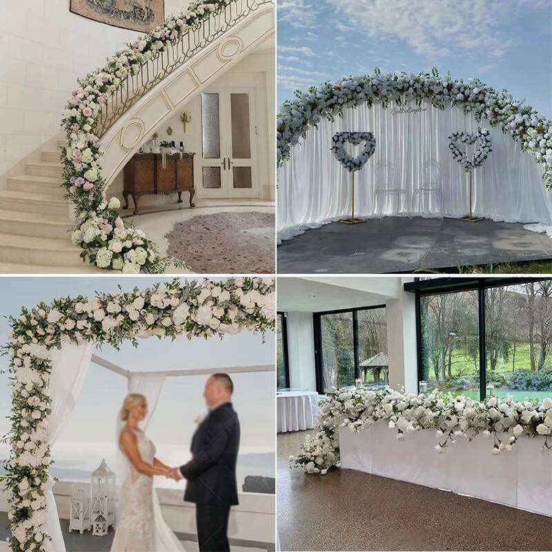 50/100CM Silk Peonies Rose Artificial Floral Row Decor Marriage Iron Arch Backdrop DIY Wedding Flower Wall Arrangement Supplies W260130