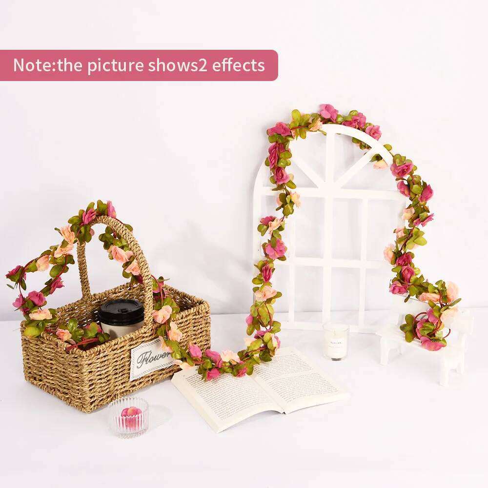 Artificial Flowers Vine 45/69pcs Head Rose Fake Flower Home Room Decor DIY Wedding Decoration Wall 1pc Hanging Garland Plants W260130