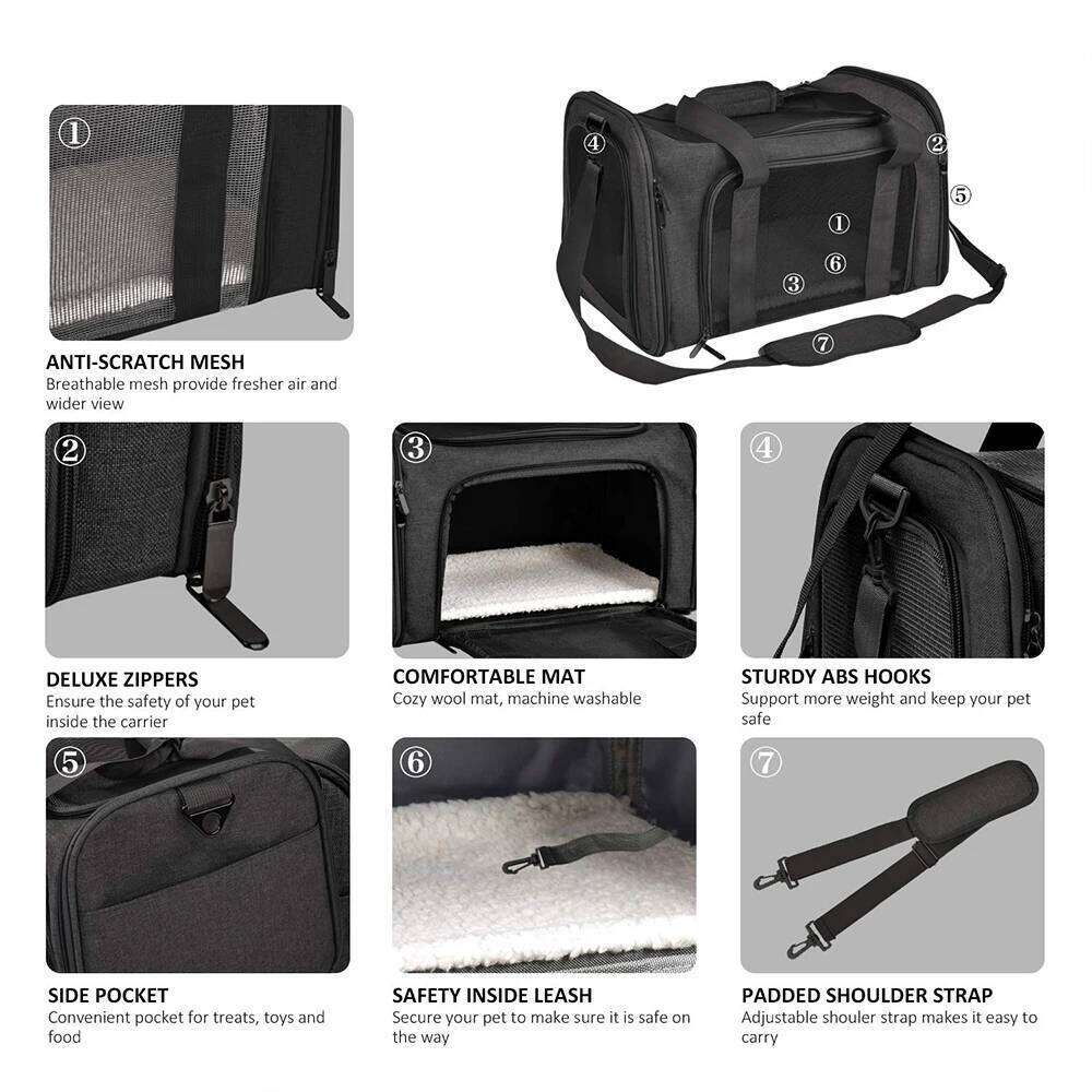 Dog Carrier Bag Soft Side Backpack Puppy Pet Carriers & Travel Products Airline Approved Outgoing For Small Dogs Cat Accessories 26H0130