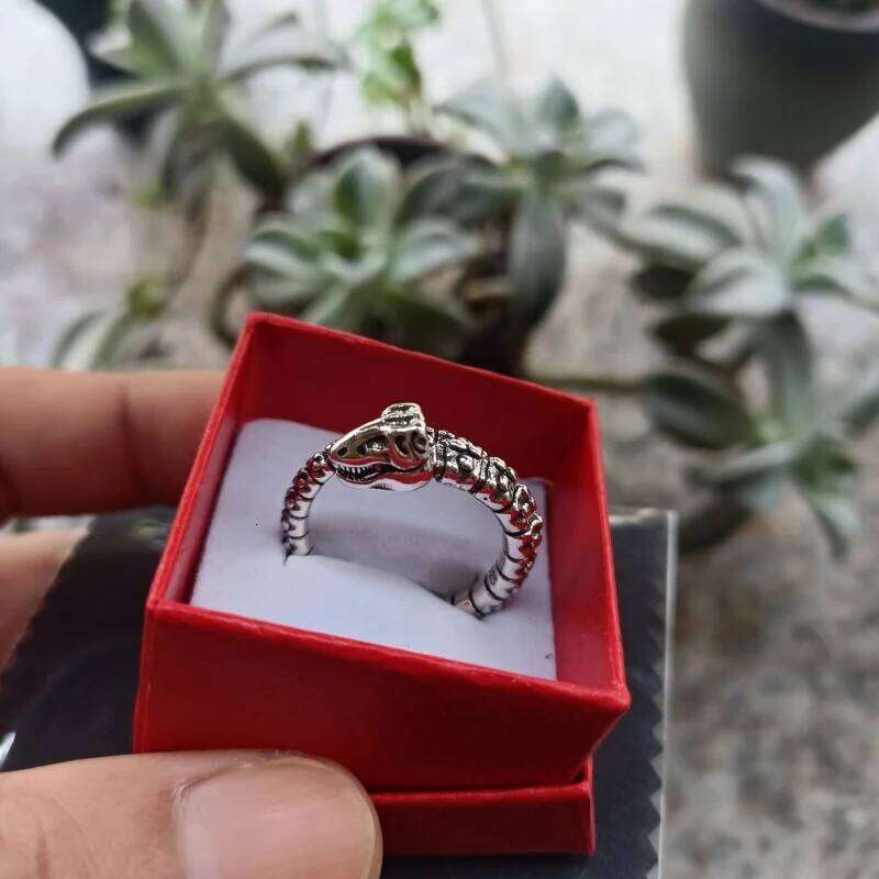 Buyee 925 Sterling Silver Dinosaur Bone Bold Large Statement Ring for Men Women Unique Fine Fashion Jewelry Gift XJ260130