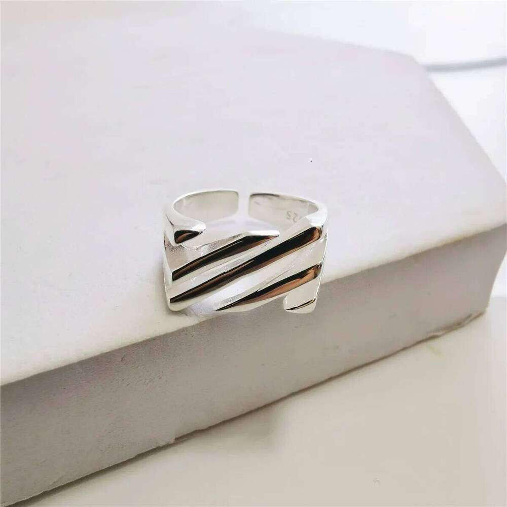 925 Silver Open Finger Ring Punk Lines Geometric Openwork Simple Stackable For Women Girl Jewelry Gift Dropship Wholesale XJ260130