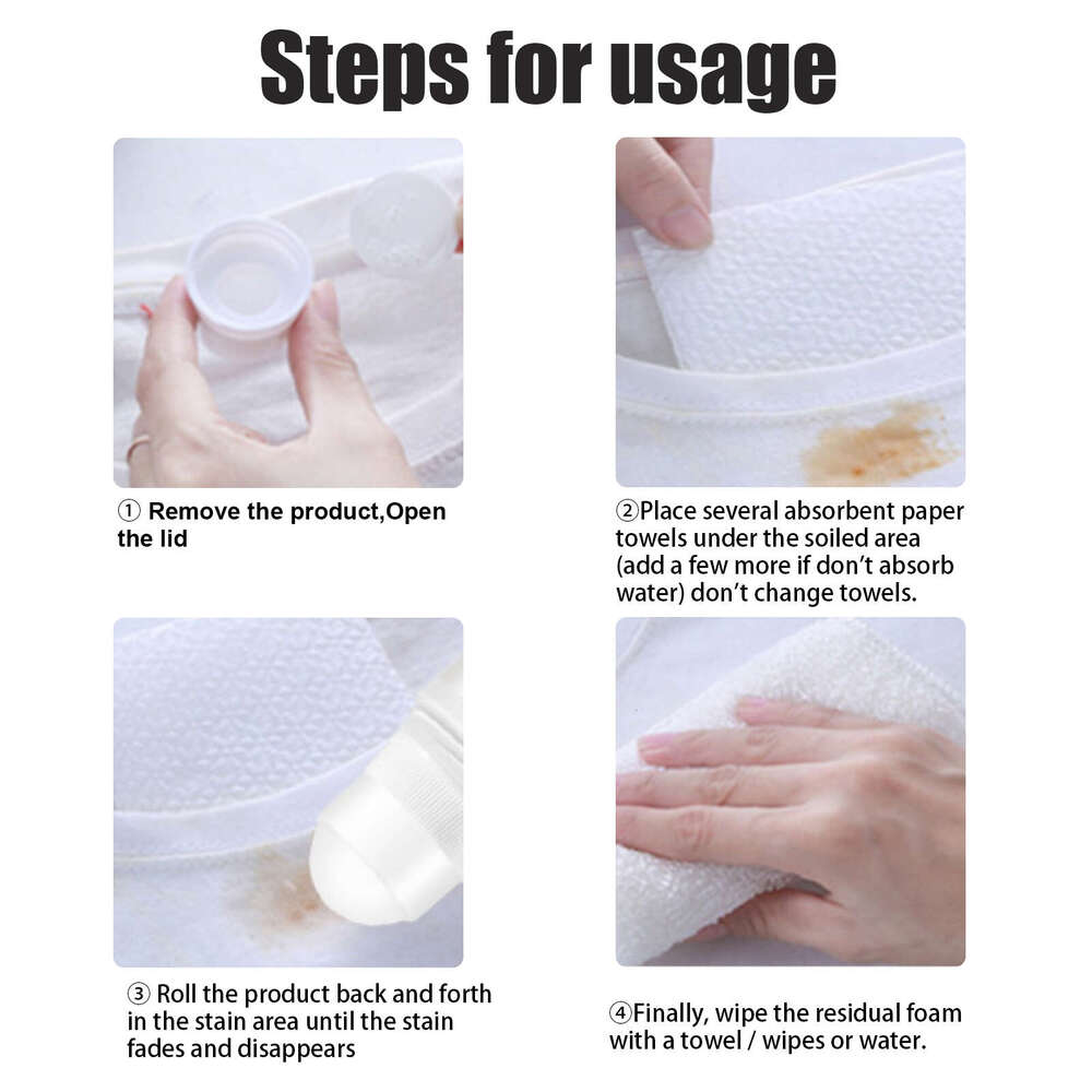 Jue-Fish White Clothes Dry Cleaning Roller Cleaner Portable Fabric Stain Remover Removes Various Stains S260130