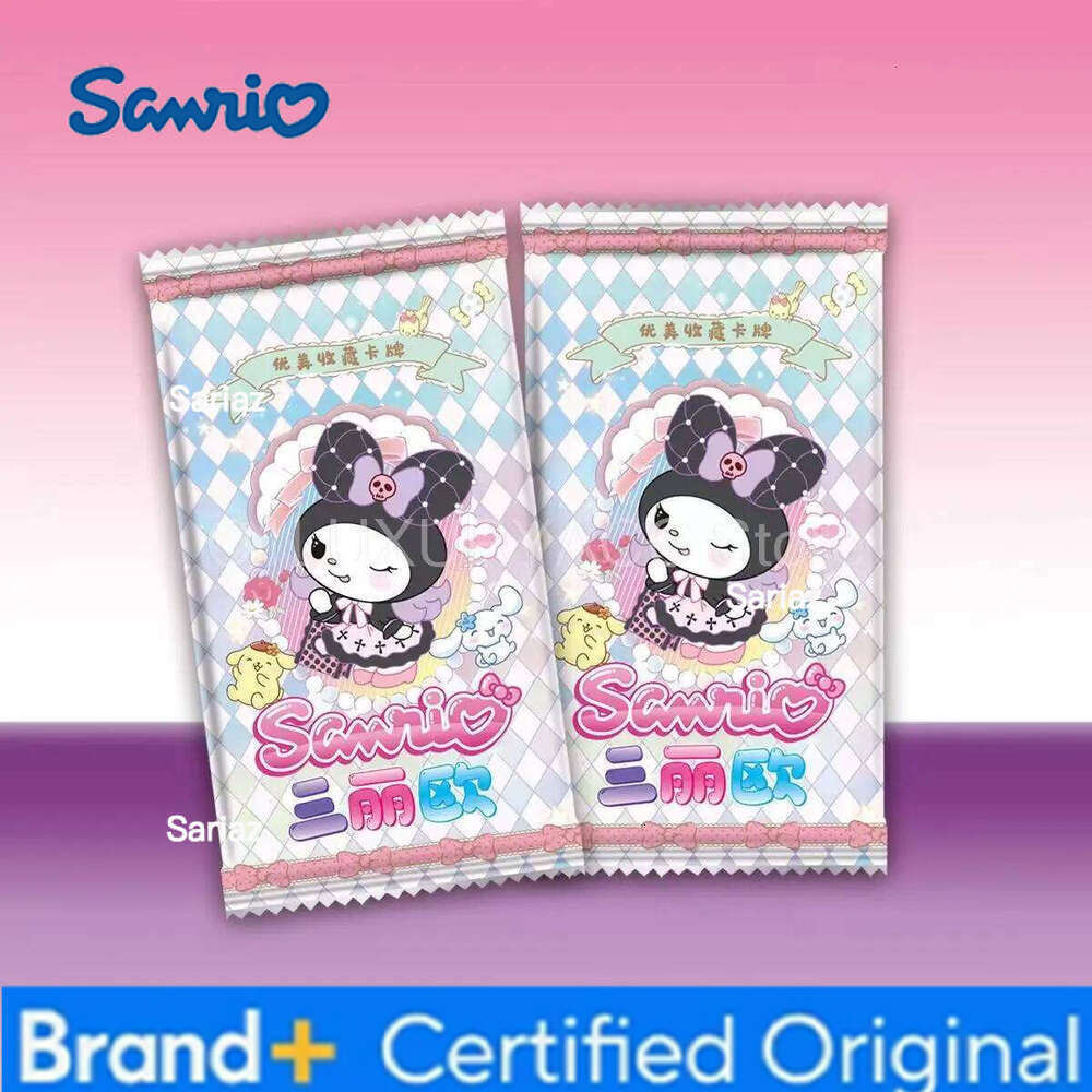 Sanrio Newest Kuromi Hello Kitty Shining Cartoon My Melody Cinnamoroll Trading Card Children Table Toys Christmas Gifts H2601301
