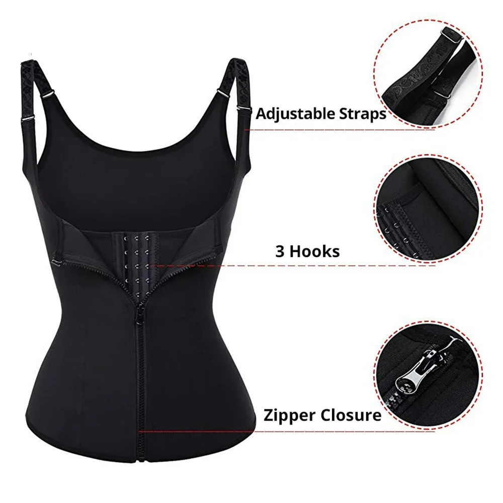 Waist Trainer Tank Top For Women Zipper Body Shaper Tummy Control Sleeveless Top Womens Activewear Body Shaping Underwear 260130