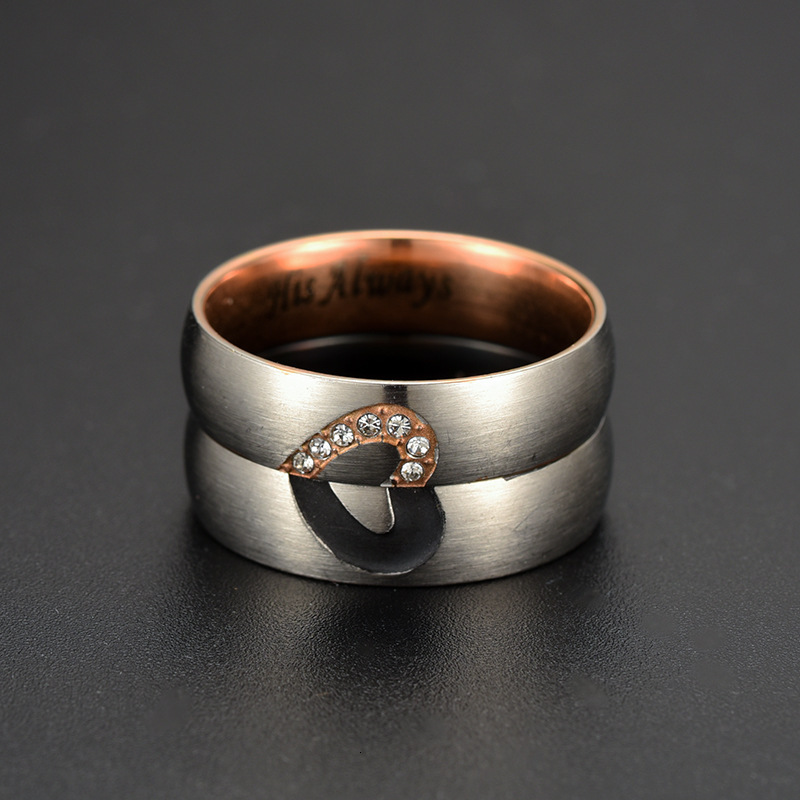 New Style Heart Her Forever His Always Couple Rings Directly from Manufacturer