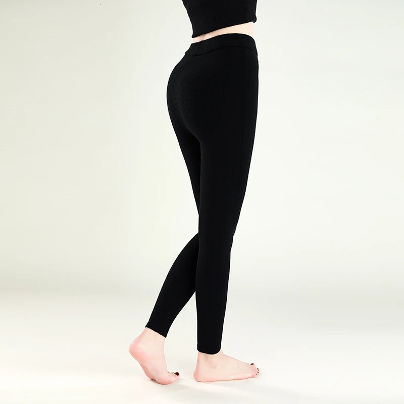 Autumn And Winter Womens Leggings Pure Wool Pants Slim Fit Warm With Elastic Underneath 260126