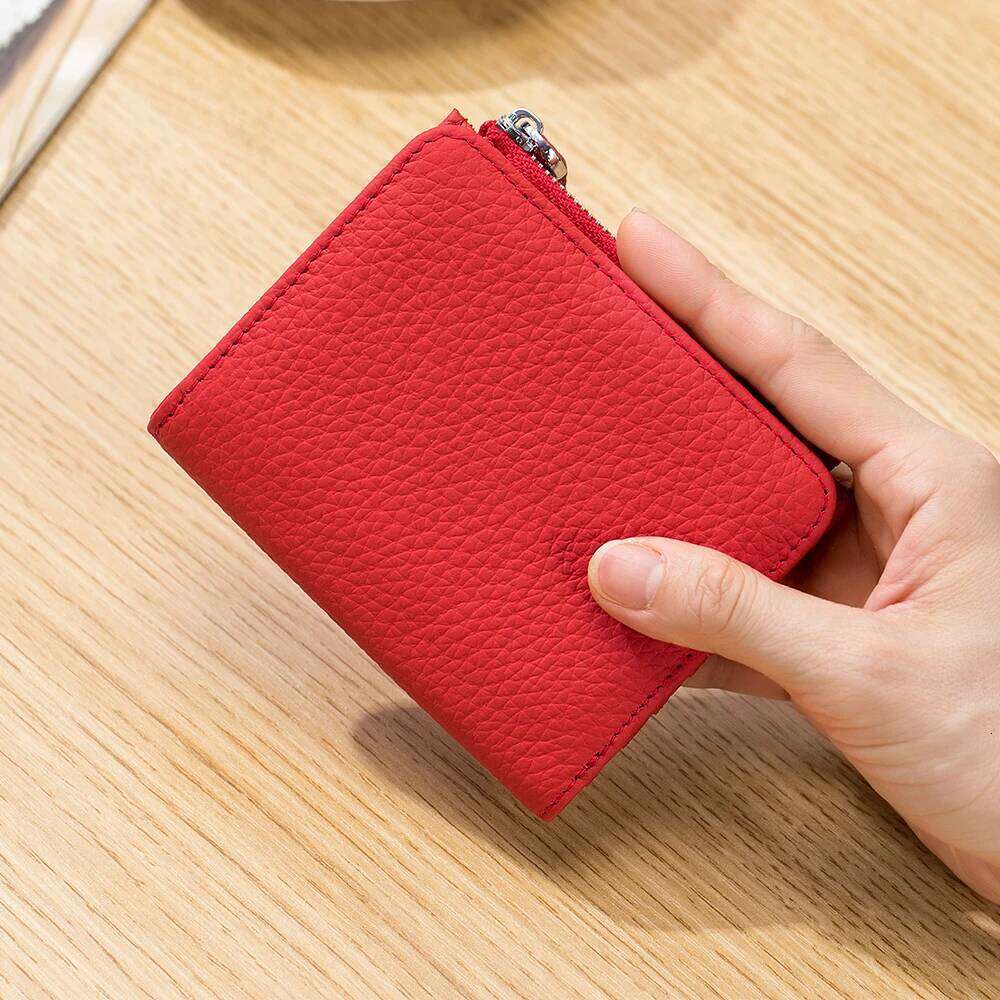 Genuine Leather Men Women Cute Short Wallet Luxury Solid Zipper Coin Purse rfid Bank Holder Slim Small Money Bag Z260130