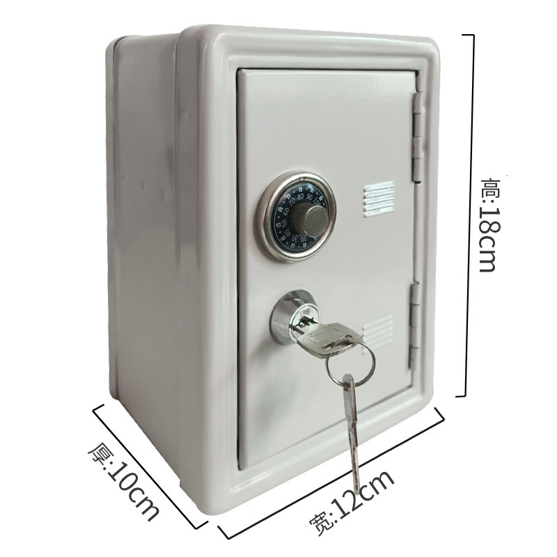 Mini metal safe creative piggy bank key safe decoration 231127