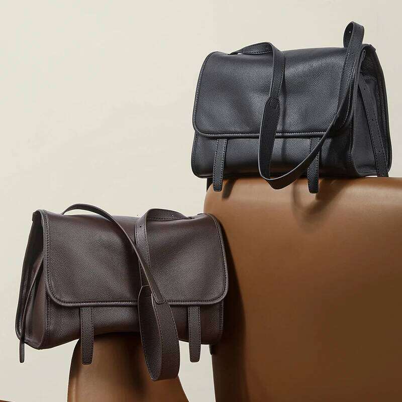 Burminsa Cowhide Genuine Leather Satchel Side Shoulder Bags For Women 2025 Luxury Designer Messenger Totes Work Ladies Handbags