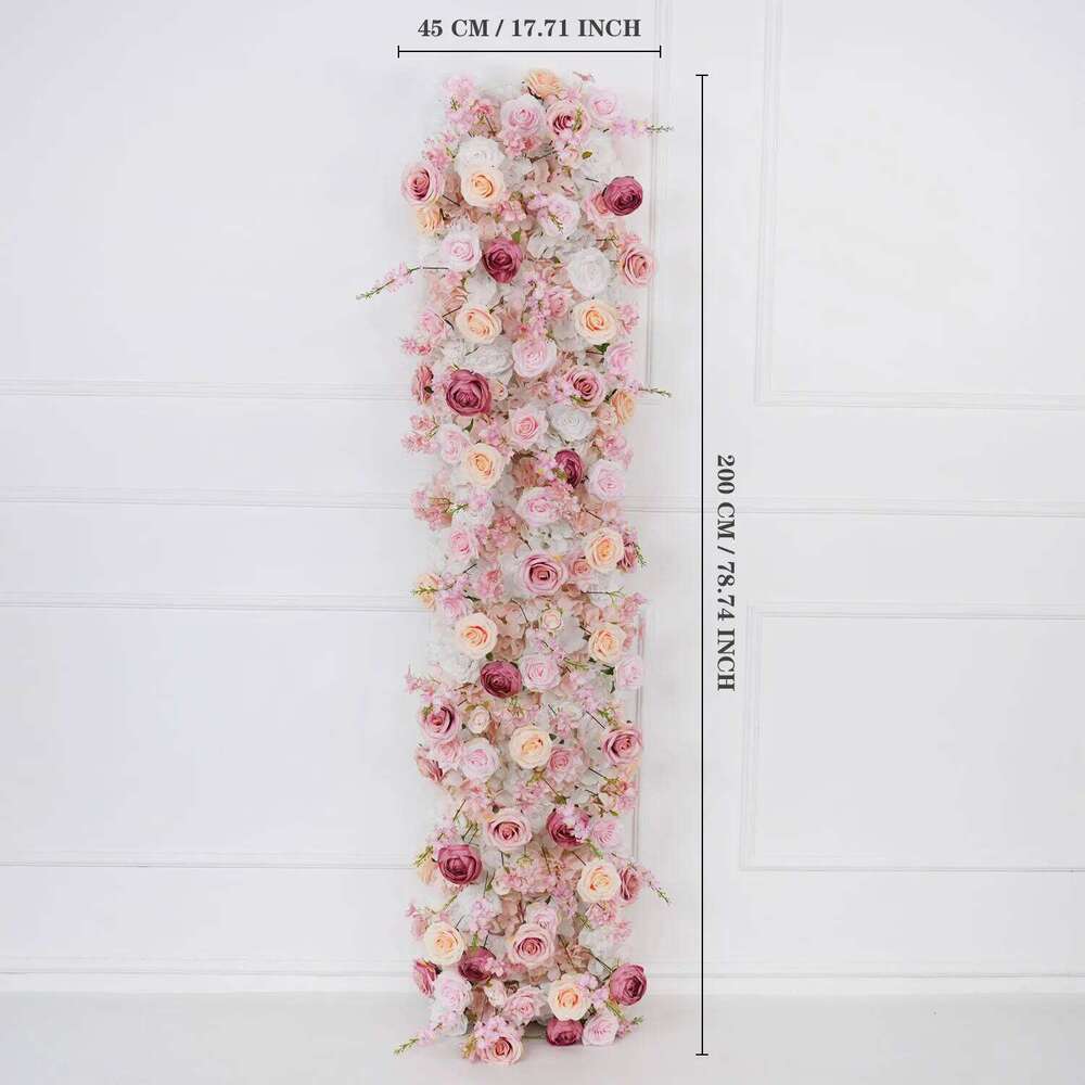 Uflower Luxury Artificial Row Birthday Party Centerpiece Wedding Decoration Flower Backdrop Decor Event Stage Flora W260130