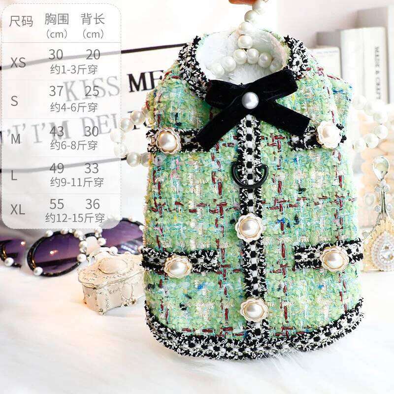 Warm Dress Formal Princess Style Green Classic Outfit Fit For Small Dog Breeds Teddy/bichon Frise/schnauzer Pet Clothes H260129