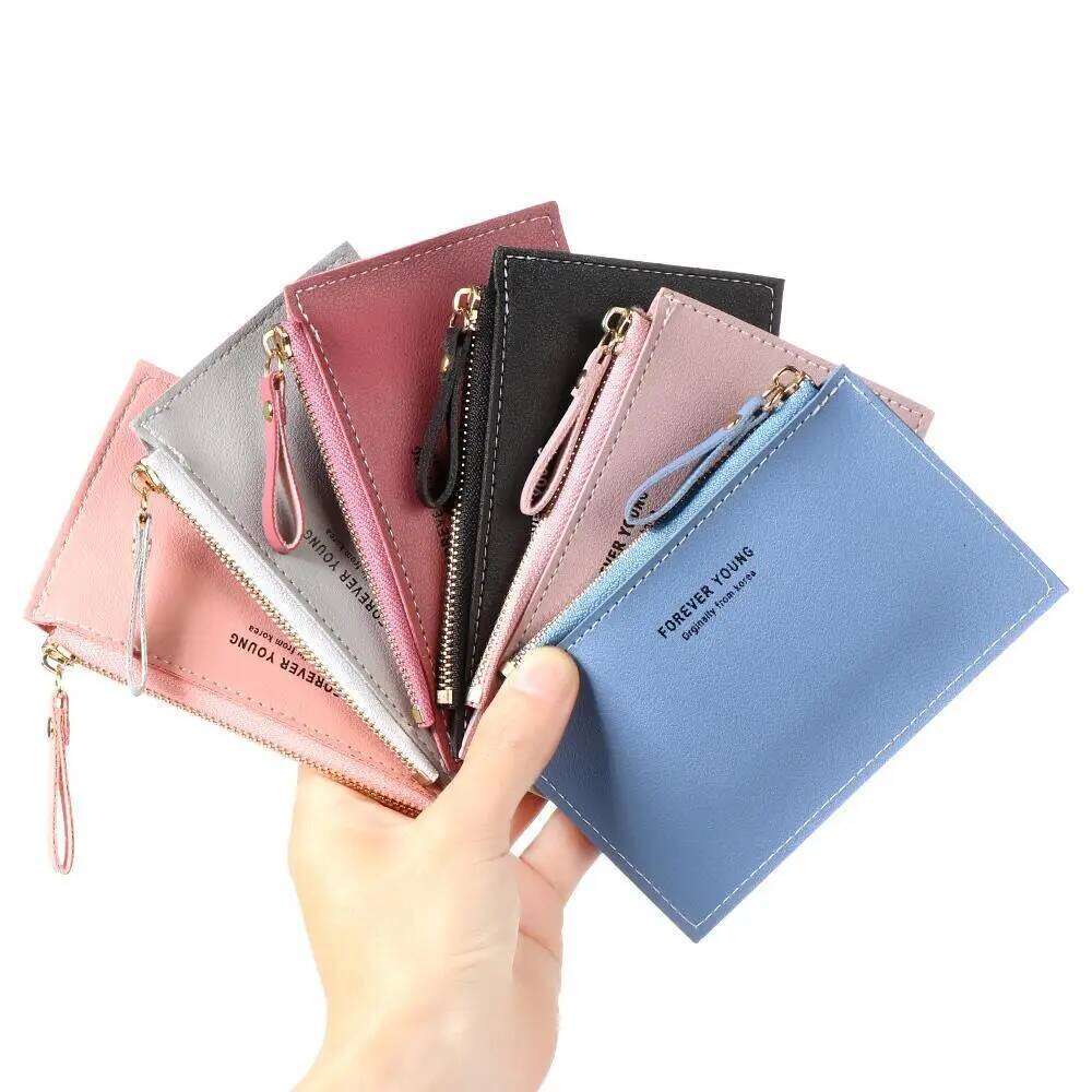 Gift Girls Ladies Name Short Purse Holder Pure Color Mini Business Wallet Z260130