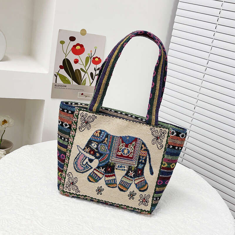 New Embroidered Office Tote Student Canvas Chinese Style Bag Female College Handbag Minority MASA