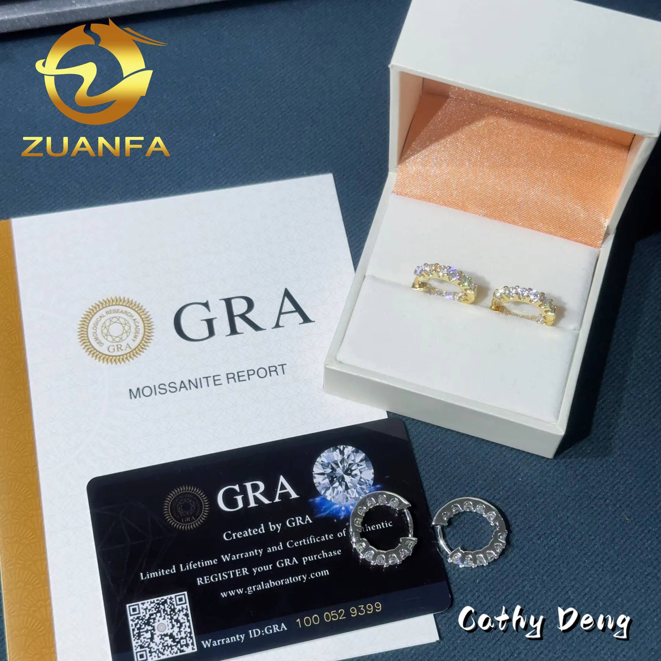 Pass Diamond Test High Quality Hip Hop Moissanite Stud Earring Hoop 925 Sterling Silver Moissanite Stud Earrings for Men Women