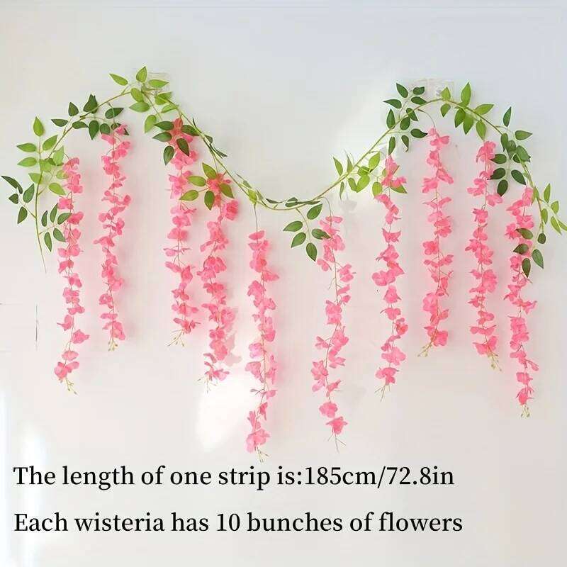 1 set artificial lavender vines, plastic fake flower strings, hanging garland decoration, suitable for weddings, Mother's Day W260130