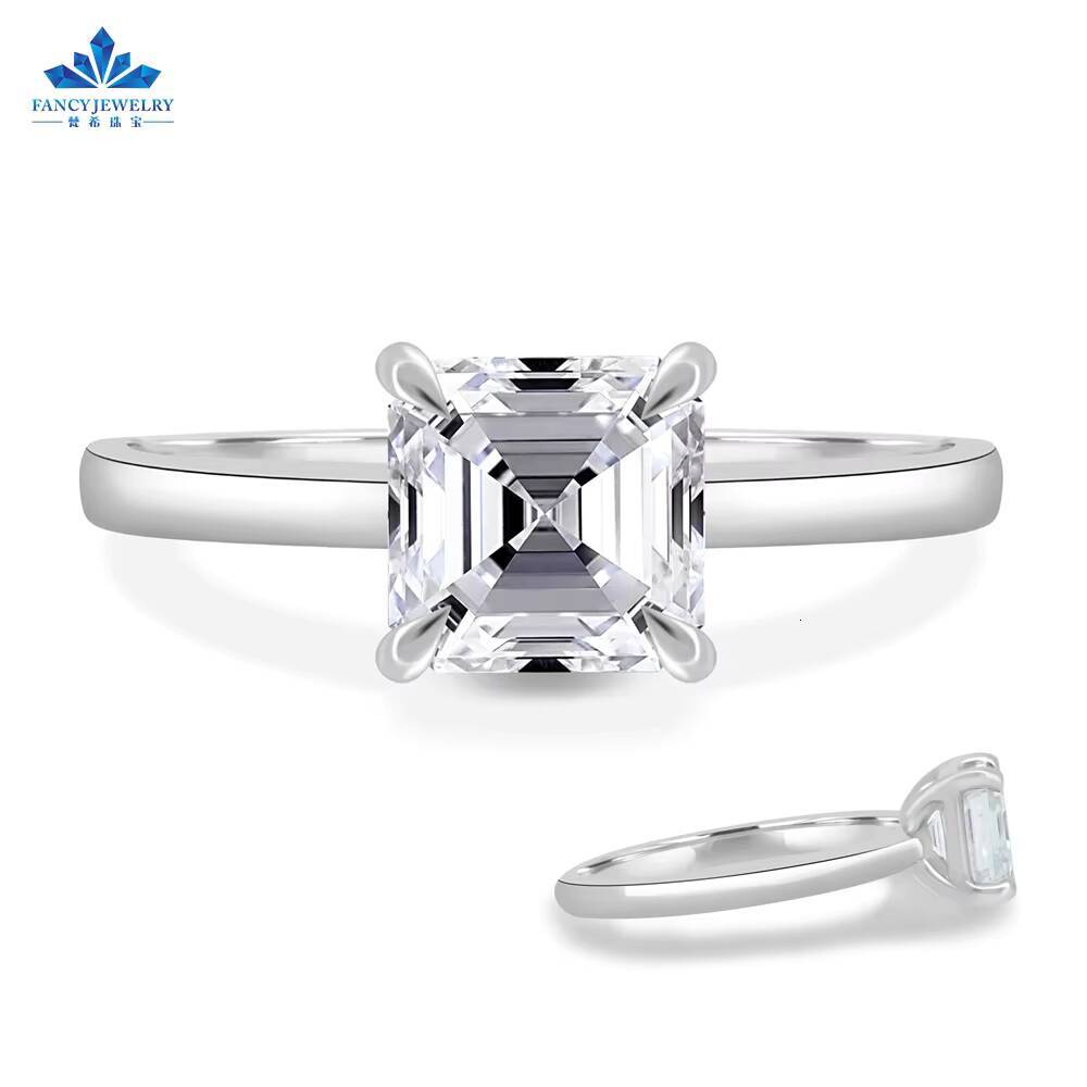 1ct 65mm Moissanite Solitaire 925 Sterling Silver Ring