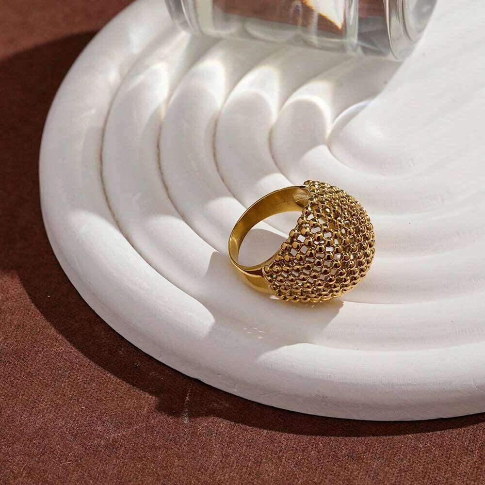 ENFASHION Anillos Mujer Geometry Irregular Fold Ring For Women Stainless steel 18K Plated Gold Fashion Jewelry Cocktail R254581 XJ260130