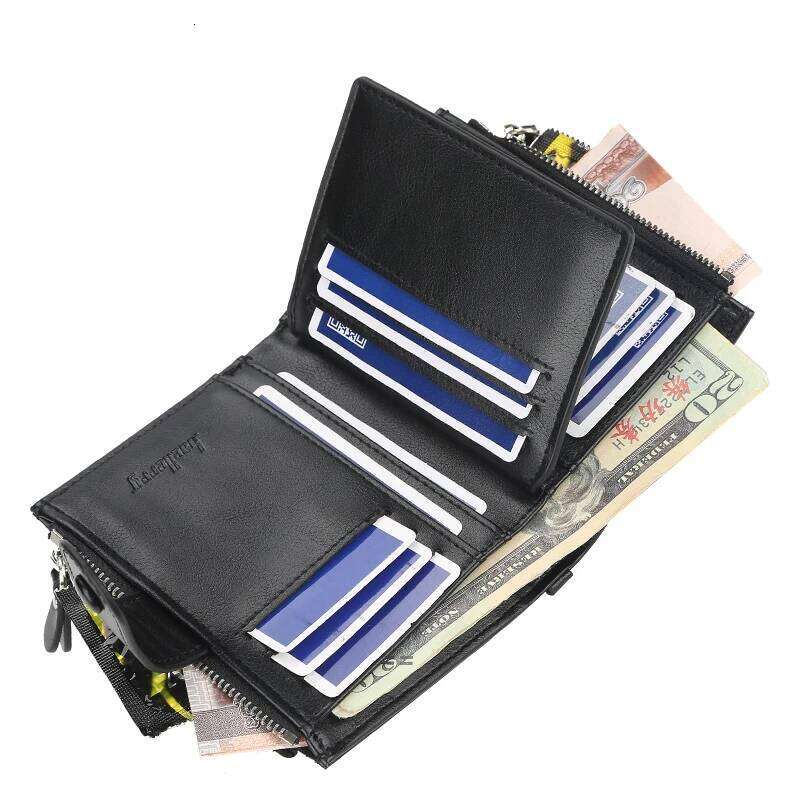 New Wallets Fashion Short Desigh Zipper Card Holder Men Leather Solid Coin Pocket High Quality Male Purse Z260130