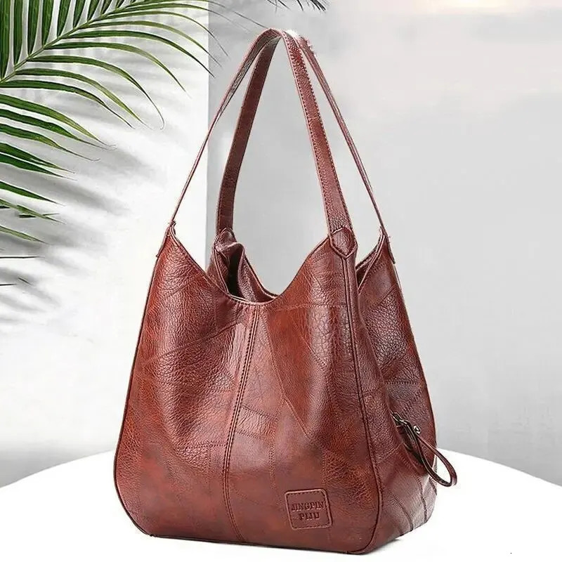 Vintage Womens Bag Leather Large Capacity Marble Grain Womens Shoulder Bag Daily Commuter Handbag Shopping 260129