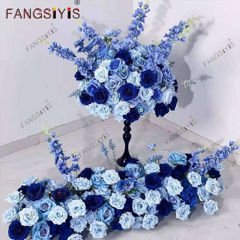 Diverse Rose Hyacinth Table Centerpiece Ball Wedding Backdrop Decor Floral Arrangement Runner Flower Row Event Party Prop W260130