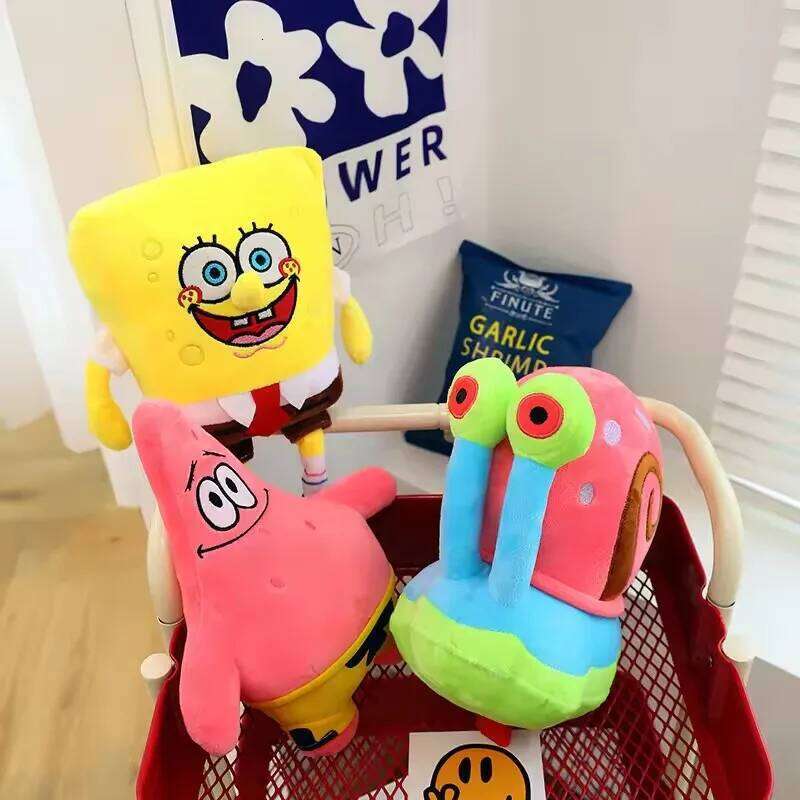 new Big Size Cartoon Anime Spongebob Doll Plush Kids Toys Plushies Stuffed Animal Peluche Home Decoration Pillow Gift toys Y260128