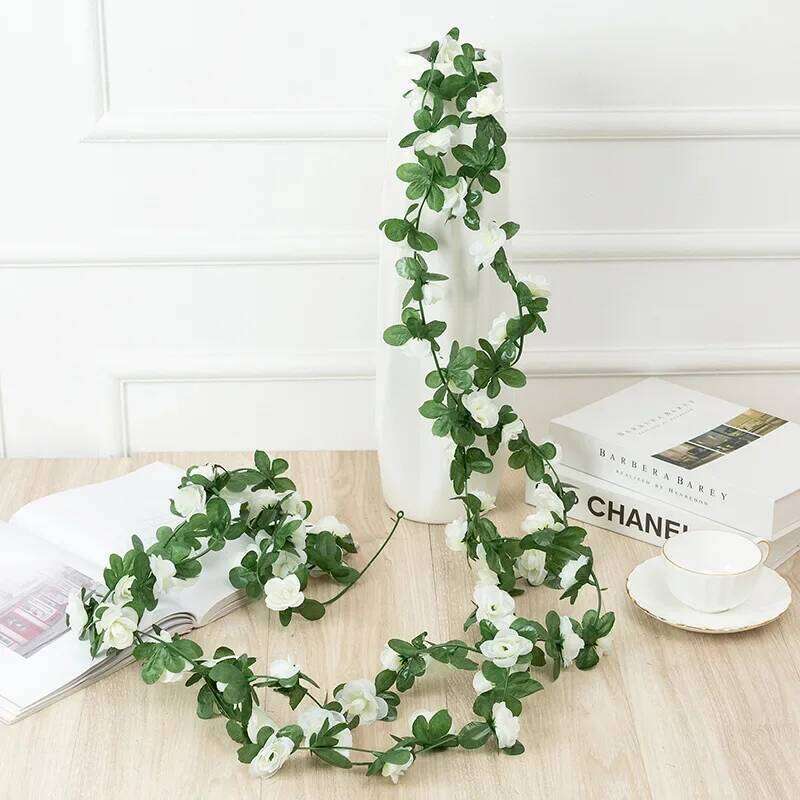 250cm long artificial rose flowers vine autumn cane backdrop decor silk fake rattan garland for wedding home hotel decoration W260130