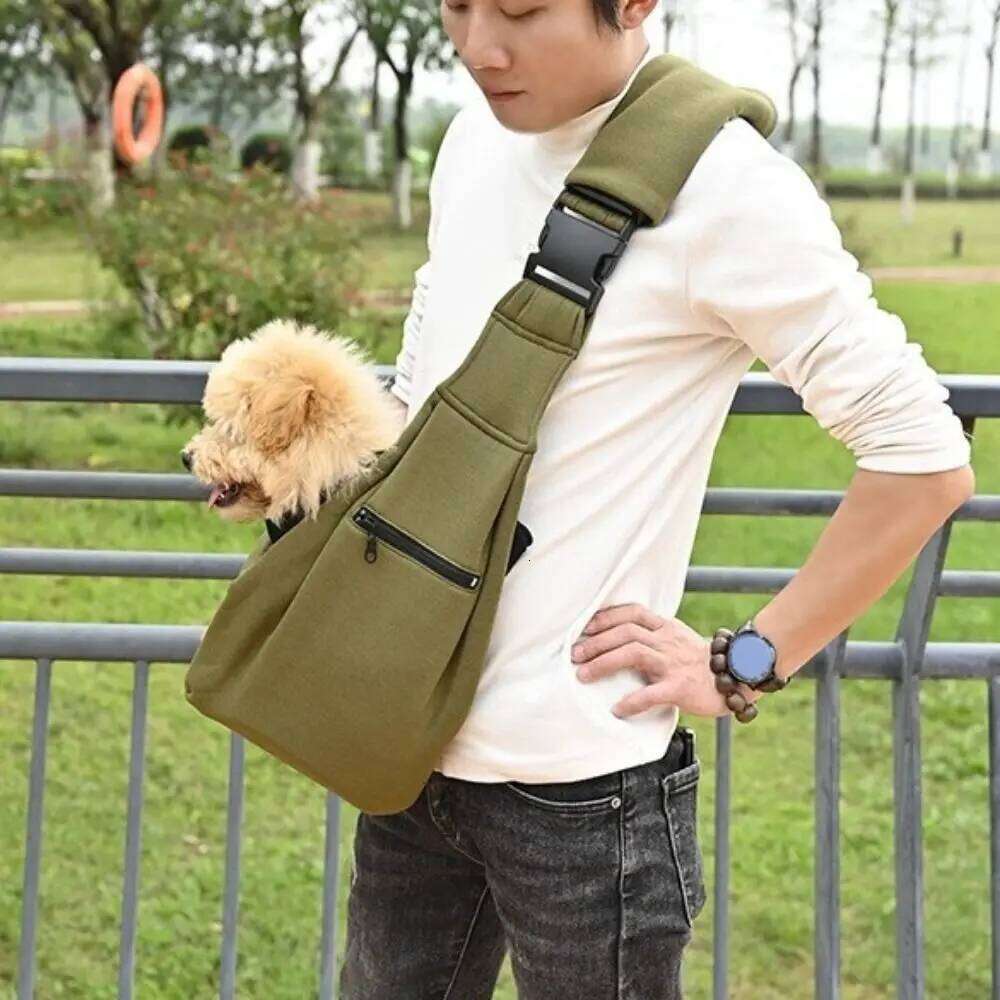 Double Sided Carrier Bags Adjustable Strap Hand Free Pet Messenger with Safety Harness Breathable Cat Crossbody Bag 26H0130